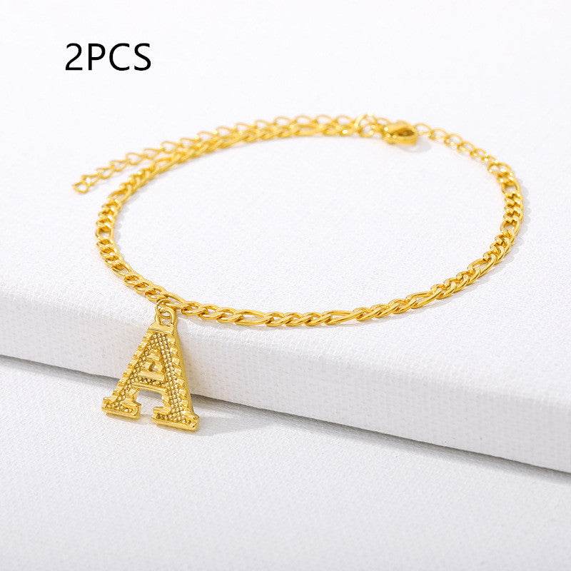 26 English alphabet anklets - Mubimart