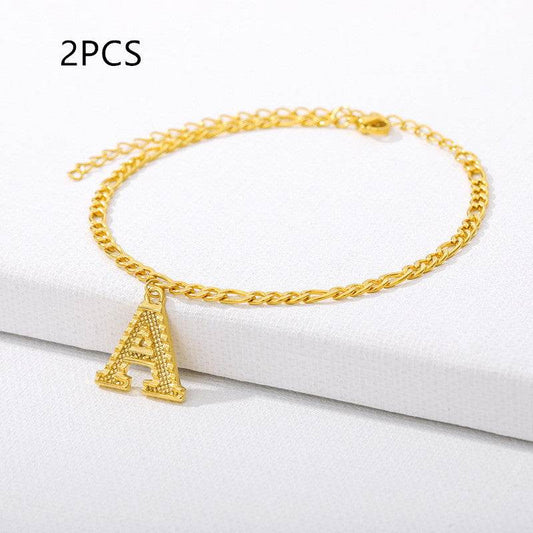 26 English alphabet anklets - Mubimart