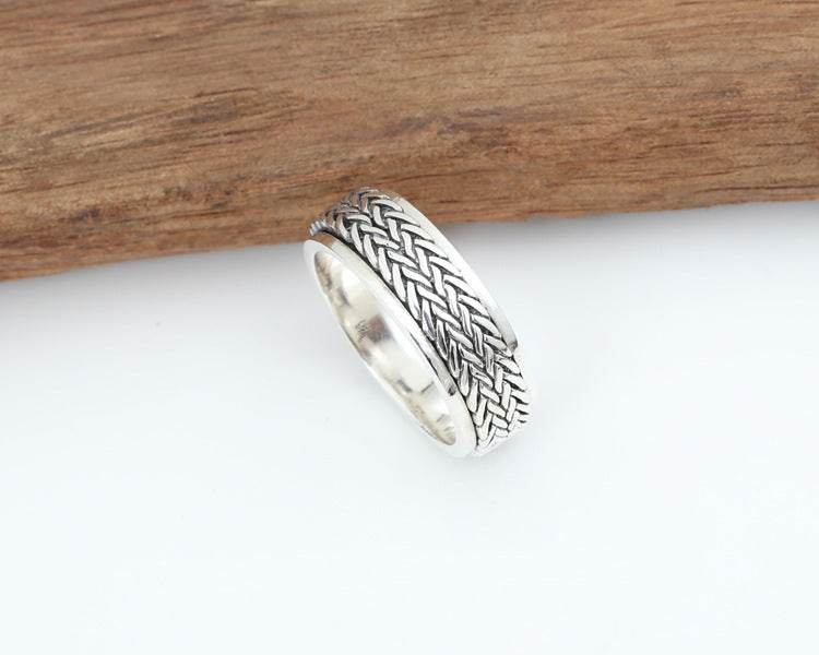 Handmade Vintage Thai Silver Personalized Ring Men - Mubimart