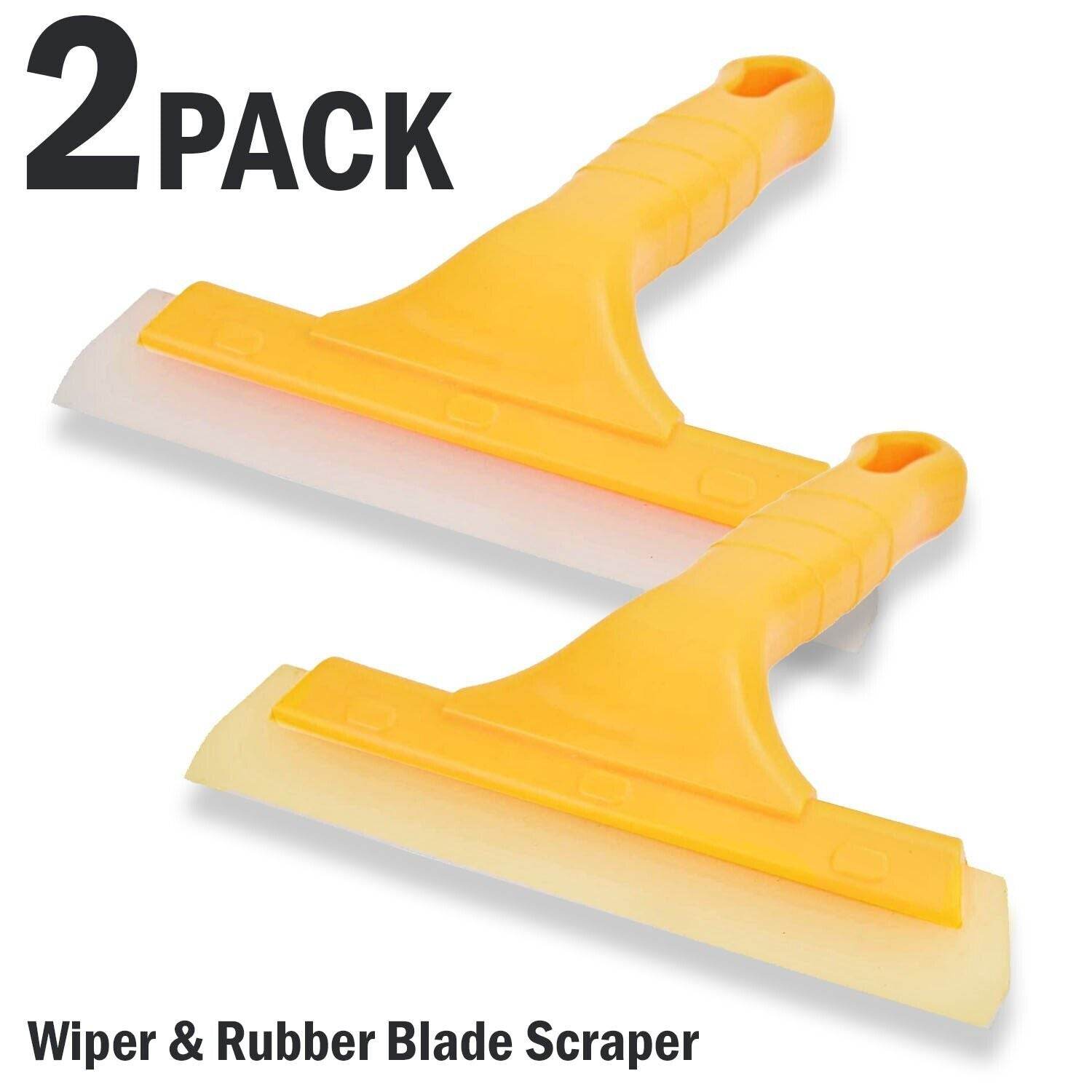 2X Window Squeegee Shower Cleaner Car Home Glass Wash Water Wiper Silicone Blade - Mubimart