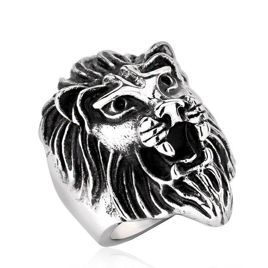 Animal Ring Titanium Steel Vintage Men - Mubimart