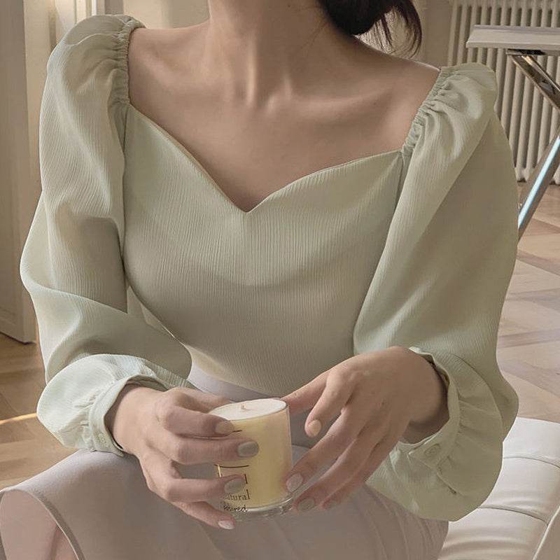Loose Puffed Sleeve Blouse Blouse Woman - Mubimart