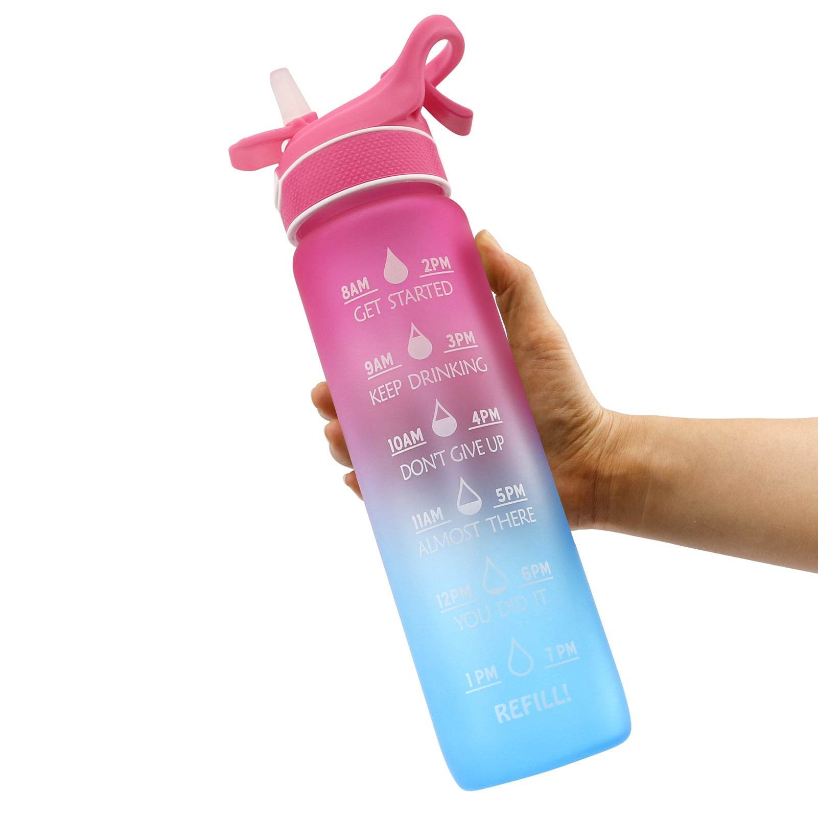 Water Bottle Scrub Bounce Cover Straw Space Cup Sports Water Bottle - Mubimart