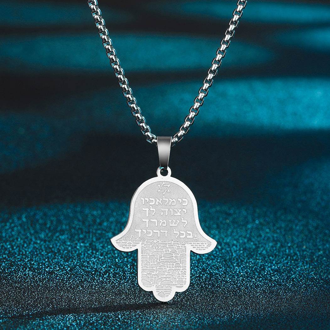 Fashion Men Necklace Fatima Pendant - Mubimart