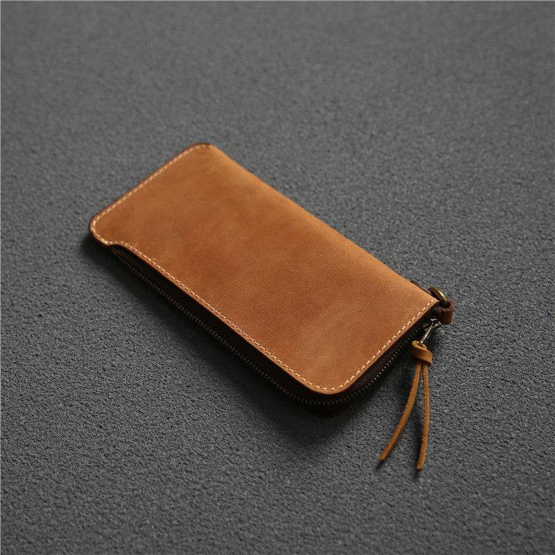 Wallet Top Layer Leather Belt Zipper Wallet - Mubimart
