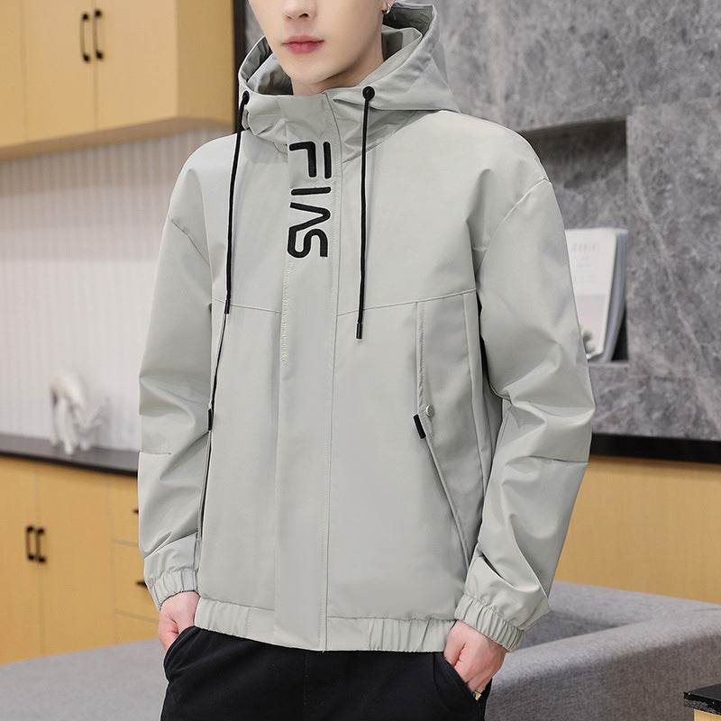 New Korean Casual Plus Size Young Student Hooded Jacket Men's Top Trend - Mubimart