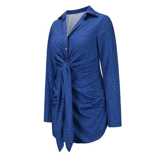 Fashion Sexy Slim Dress Plus Size Printed Shirt - Mubimart