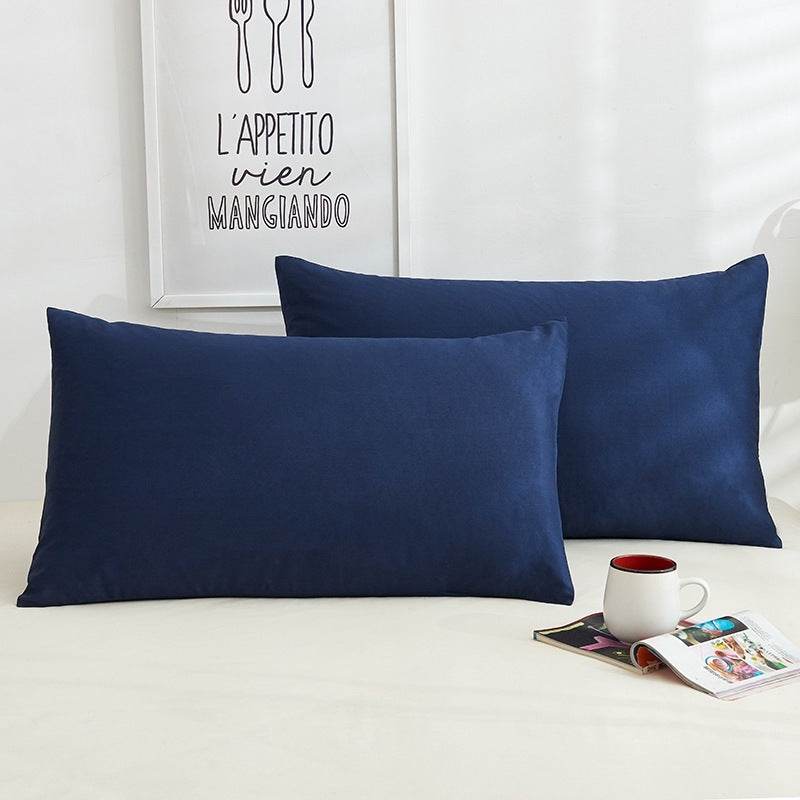 Pure Color Cotton Pillowcases A Pair Of Hotel Hotel Cotton 48X74CM - Mubimart