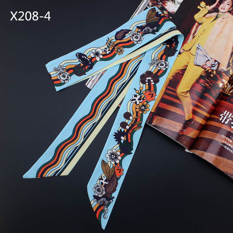 Women's French Flower Wave Imitated Silk Scarves - Mubimart