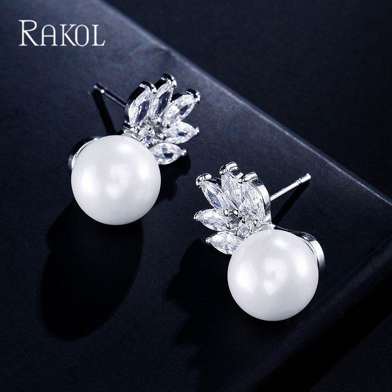 Fashion Simple Pearl Stud Earrings Women - Mubimart