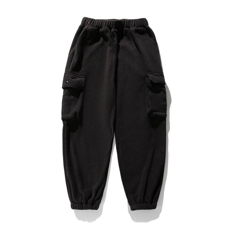 Polar Fleece Loose Sports Workwear Sweatpants - Mubimart