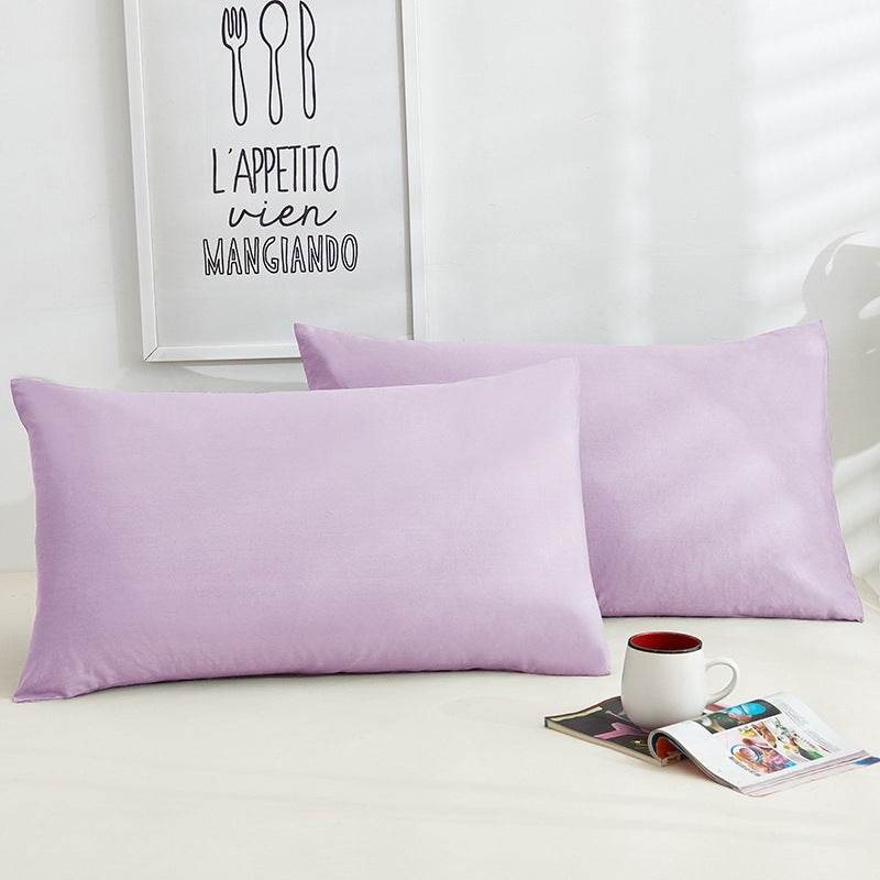 Pure Color Cotton Pillowcases A Pair Of Hotel Hotel Cotton 48X74CM - Mubimart