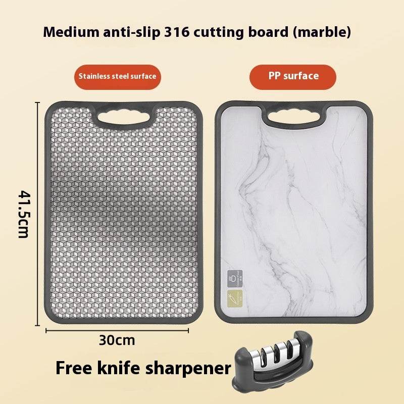 Antibacterial Cutting Board 304 Stainless Steel Chopping Board Kitchen - Mubimart