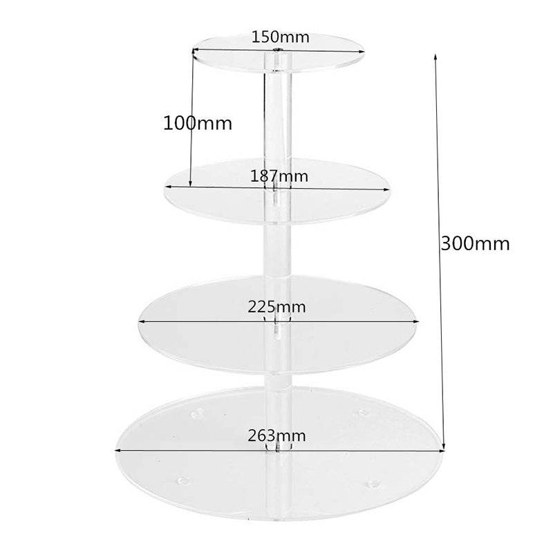 3 4 5 Tier Acrylic Wedding Cake Stand Crystal Cup Cake Display Shelf Cupcake Holder Plate Birthday Party Decoration Stands - Mubimart