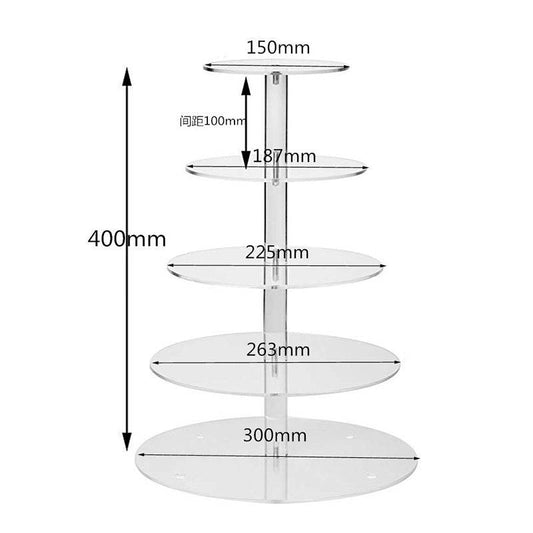 3 4 5 Tier Acrylic Wedding Cake Stand Crystal Cup Cake Display Shelf Cupcake Holder Plate Birthday Party Decoration Stands - Mubimart