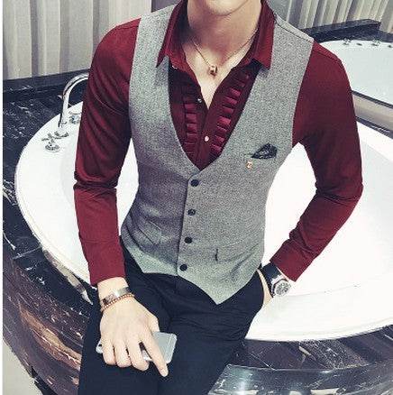 Slim overalls suit vest - Mubimart