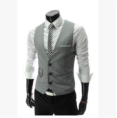 Men's Suit Vest Hairstylist Korean Style Slim - Mubimart