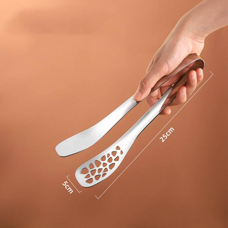 304 Stainless Steel Food Tongs Steak Barbecue Barbecue Bread Cake Food Tongs Silicone Tongs - Mubimart