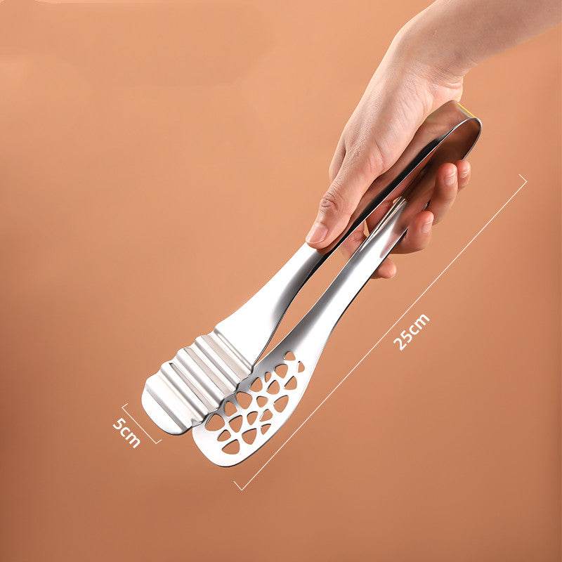 304 Stainless Steel Food Tongs Steak Barbecue Barbecue Bread Cake Food Tongs Silicone Tongs - Mubimart