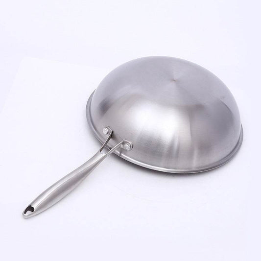 304 Stainless Steel Non Stick Pan Flat Wok - Mubimart