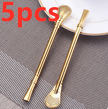 304 Stainless Steel Residue Filter Straws Spoon - Mubimart