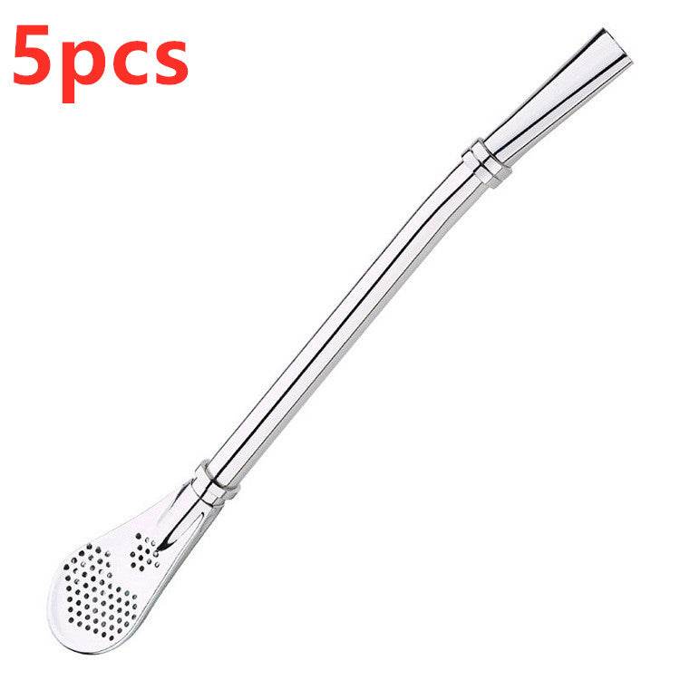 304 Stainless Steel Residue Filter Straws Spoon - Mubimart