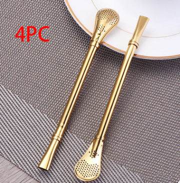 304 Stainless Steel Residue Filter Straws Spoon - Mubimart