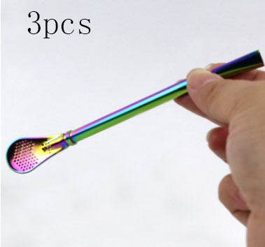 304 Stainless Steel Residue Filter Straws Spoon - Mubimart