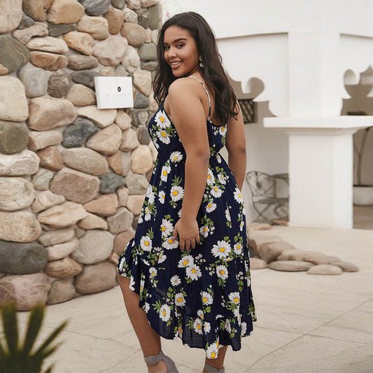 Oversized printed camisole dress - Mubimart