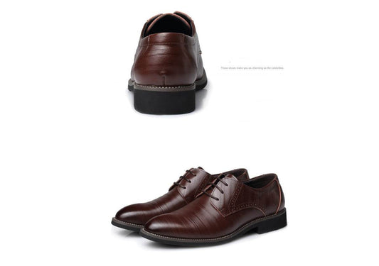 Men's leather shoes men's shoes dress business shoes large size men's shoes casual shoes - Mubimart