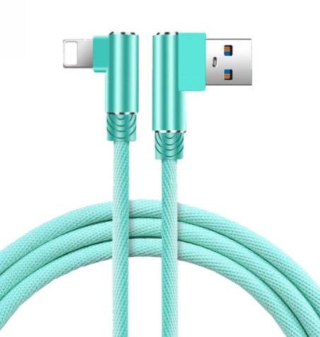 Double Elbow Fast Charging Mobile Phone Data Cable Mobile Game Charging Cable - Mubimart