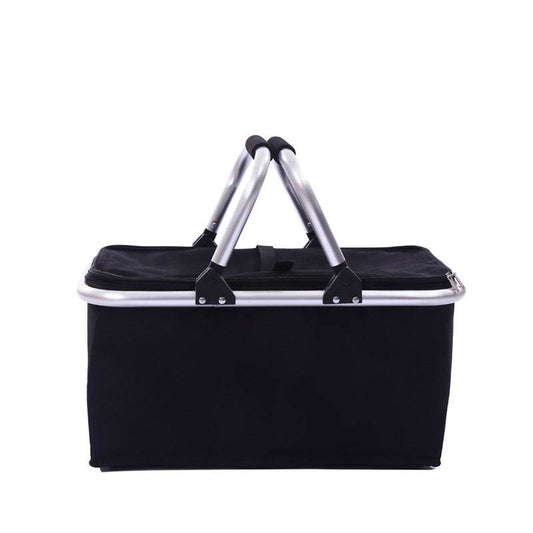 30L Large Folding Picnic Camping Insulated Cooler Hamper Storage Basket Bag - Mubimart