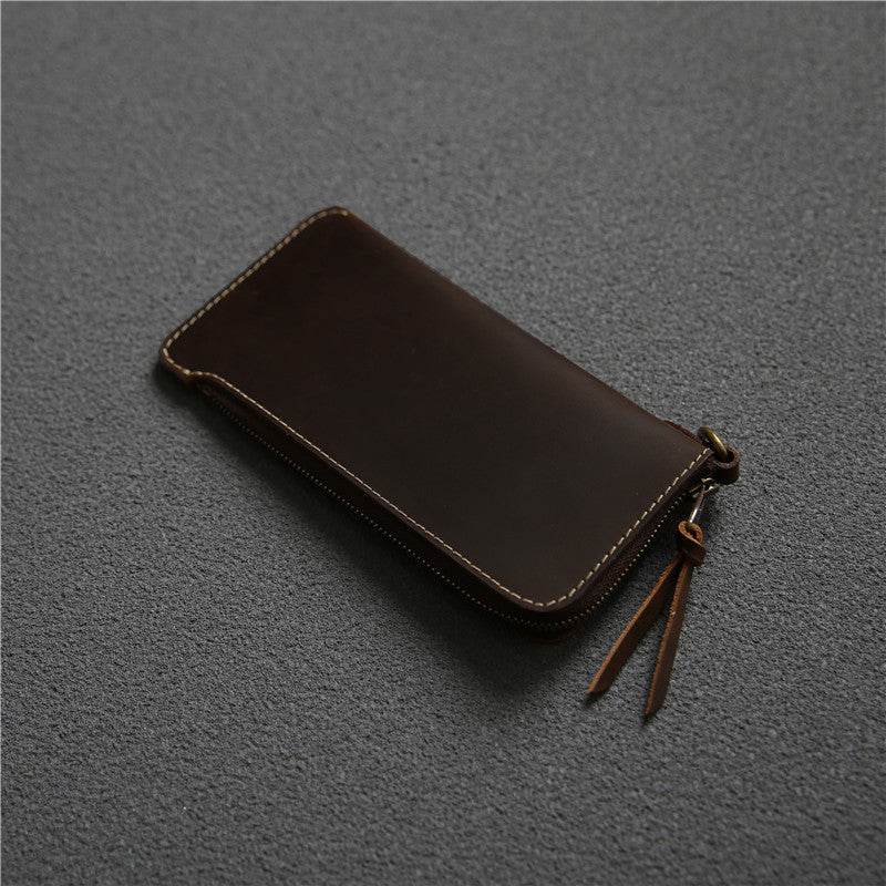 Wallet Top Layer Leather Belt Zipper Wallet - Mubimart