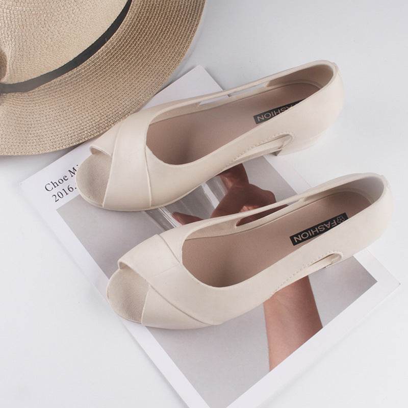 Thick-heeled Sandals, New Work Shoes, Mother Shoes, Fashionable Fish Mouth High Heels - Mubimart