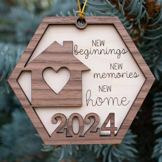 Christmas Gift Pendant Wooden Home Festival Decorative Supplies