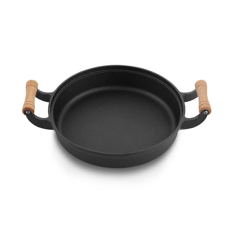31cm Cast Iron Pot Thickened Binaural Pan Uncoated - Mubimart