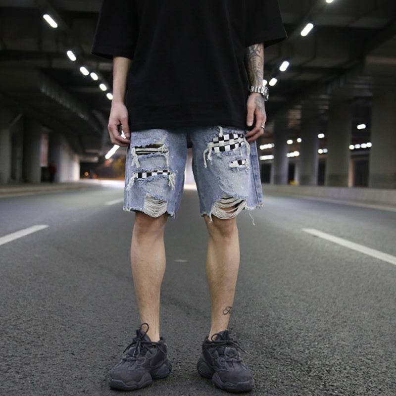 Loose denim shorts - Mubimart