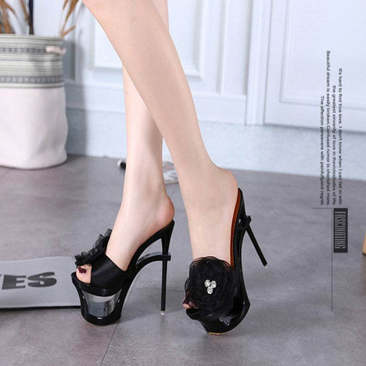 Slip-on stiletto heel pumps - Mubimart