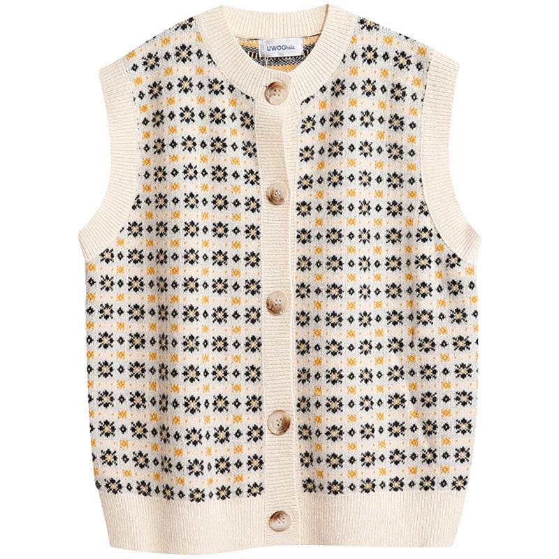 Knit sweater vest vest - Mubimart