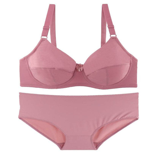 Glossy plus size bra set - Mubimart