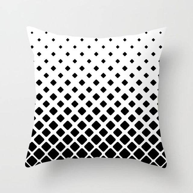 Black and white polyester pillowcases - Mubimart