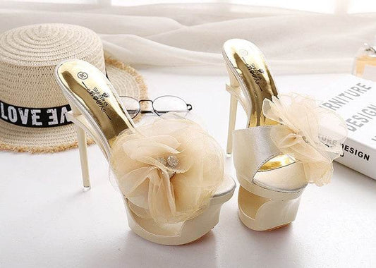 Slip-on stiletto heel pumps - Mubimart