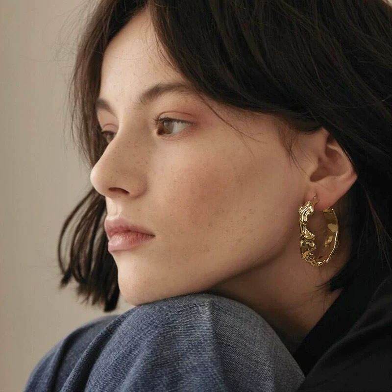Circle Big Hoop Earrings for Women Party Jewelry Gift - Mubimart