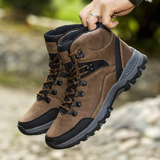 Large Men Shoes Outdoor Snow Boots High Top - Mubimart