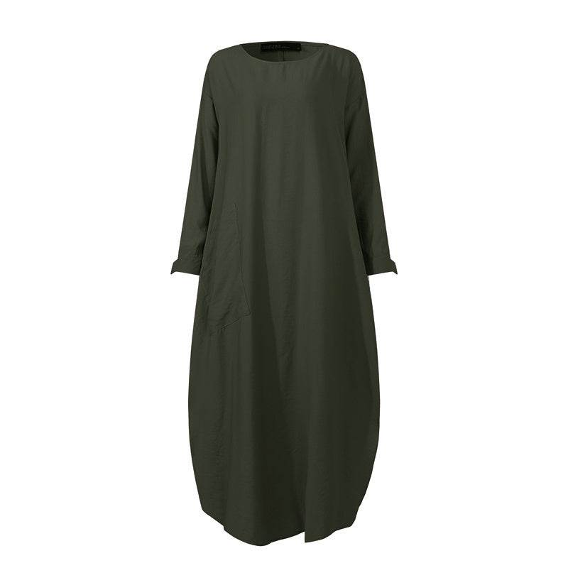 Long sleeve shirt dress - Mubimart