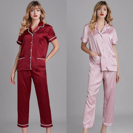 Summer large Pajama two piece suit - Mubimart