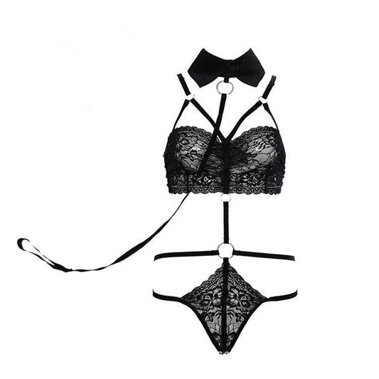 Lace transparent bodysuit - Mubimart