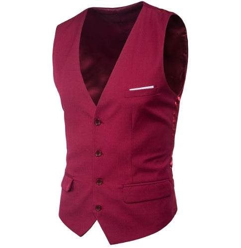 Men's Slim Suit Vest Large Size Sleeveless Vest - Mubimart