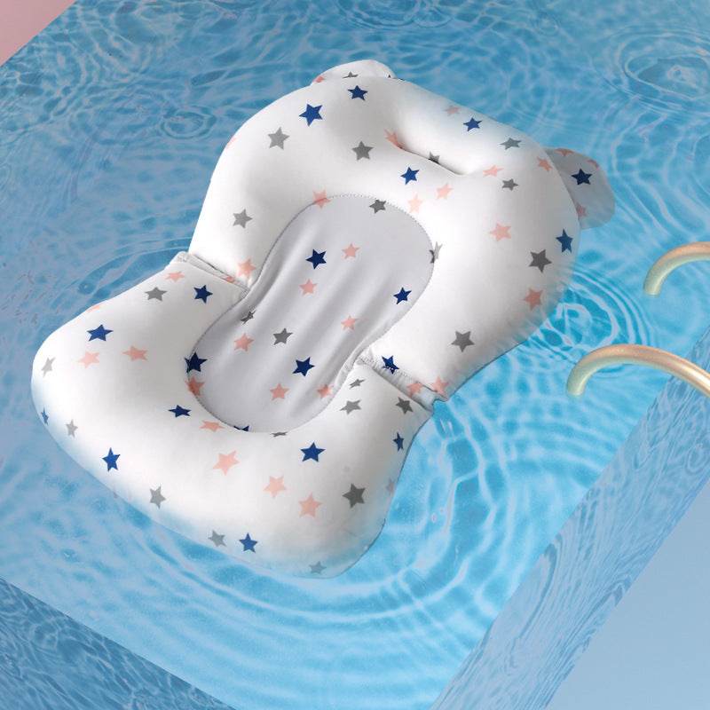 Baby Bath Seat Support Mat Foldable Baby Bath Tub Pad & Chair Newborn Bathtub Pillow Infant Anti-Slip Soft Comfort Body Cushion - Mubimart