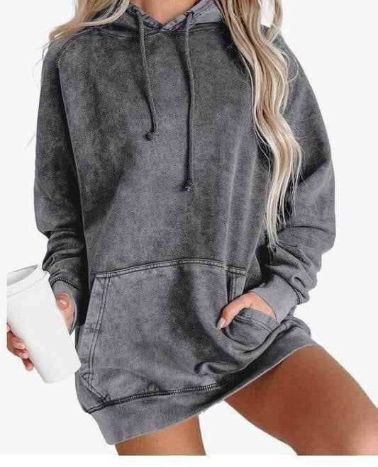 Plus Size Top Women's Hooded Sweater - Mubimart